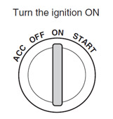 Ignition: Third position from the left.